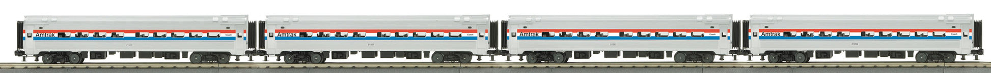 MTH 30-6524 O Amtrak RailKing O-31 Amfleet Phase 3 Coach Set (Set of 4)