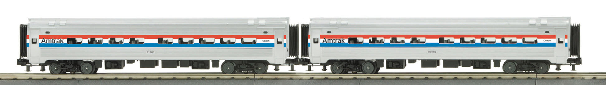 MTH 30-6525 O Amtrak RailKing O-31 Amfleet Phase 3 Coach Set (Set of 2)