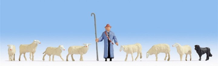 Noch 15748 HO Sheep, Shepherd & Dog