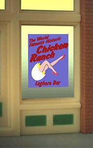 Miller Engineering 9050 HO/O Chicken Ranch Window Sign