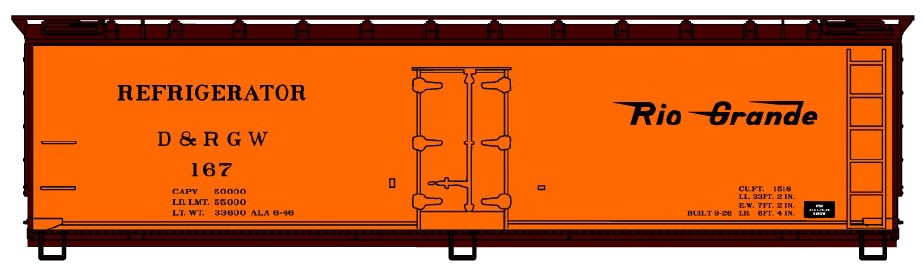 Accurail 4853 HO Denver&Rio Grande Western 4800 Series 40' Wood Reefer # 167 Kit