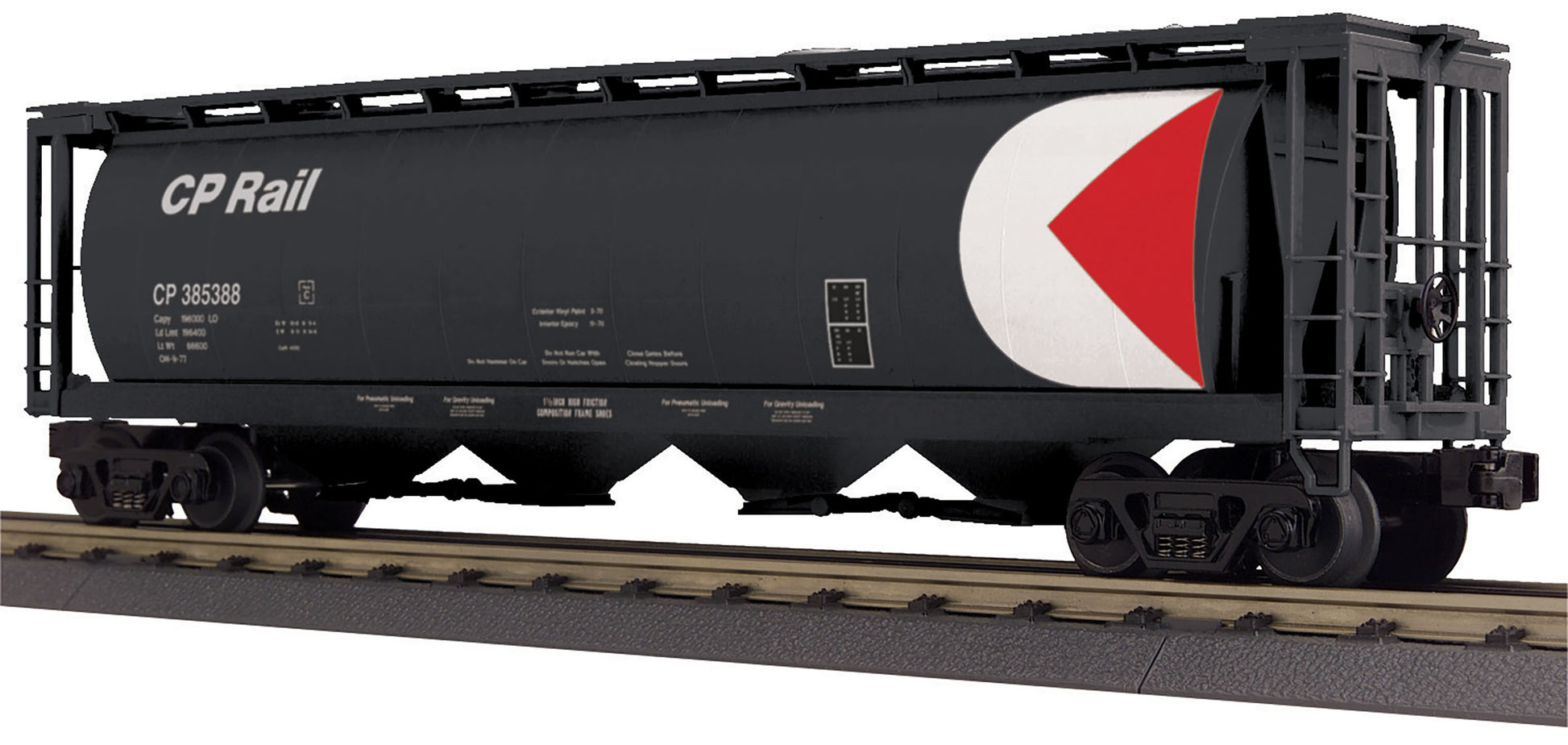 MTH 30-75587 O CP Rail 4 Bay Clyindrical Hopper
