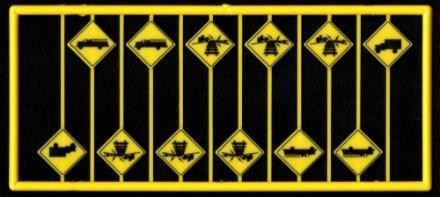 Tichy 8299 HO Firehouse and Low Vehicle Warning Signs (Pack of 12)