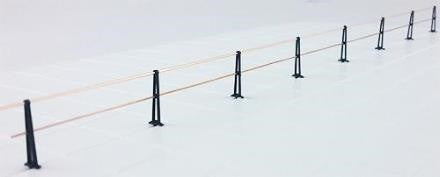 Tichy 8300 HO Scale Pennsylvania Railroad-Style Pipe Rail Stanchion (Pack of 30)