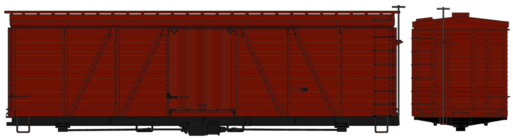 Accurail 1150 HO Undecorated 36' Fowler Wood Boxcar