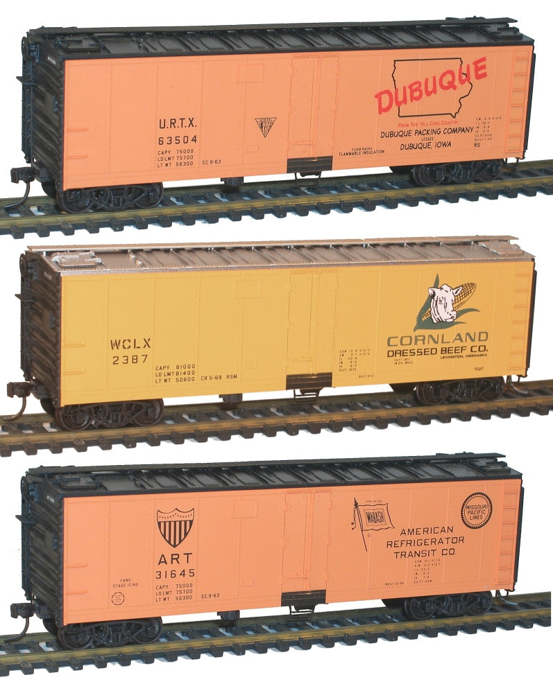 Accurail 8093 HO Dubuque, Cornland & American Refrigerator Transit 40' Set (3)