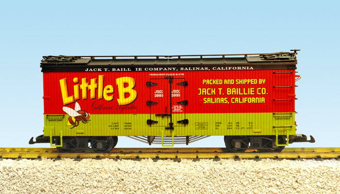 USA Trains R16462 G Little Bee Vegetables Refrigerator Car (Red/Green/Black)
