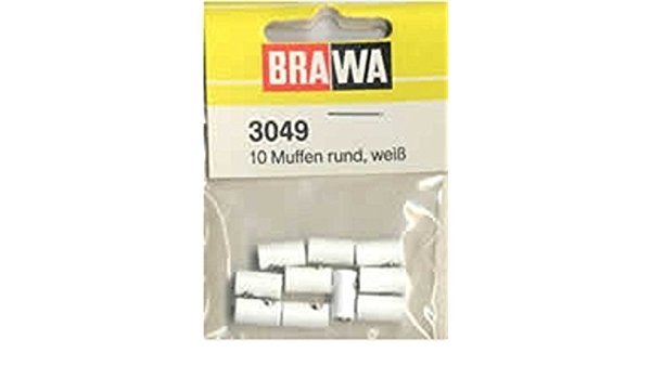 Brawa 3049 Round Sockets White (10)
