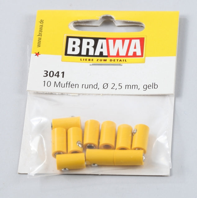 Brawa 3041 Round Sockets Yellow (10)