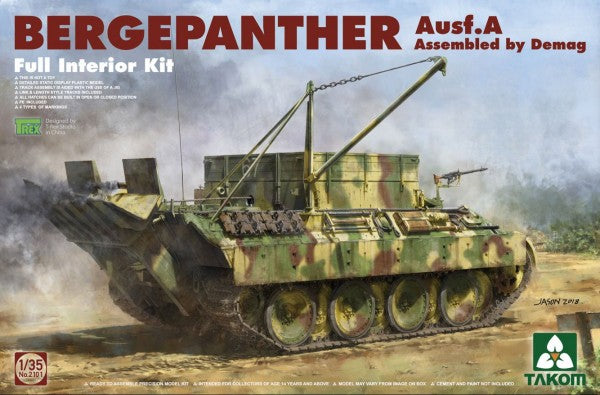 Takom 2101 1:35 WWII Bergepanther Ausf Awith Interior Military Tank Model Kit