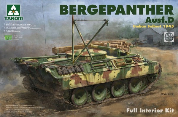Takom 2102 1:35 Bergepanther Ausf. D Umbau Seibert 1945 Military Tank Model Kit