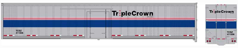 Bowser 42124 HO Triple Crown NS ex- Amtrak RoadRailer® Side Door Trailer #411016