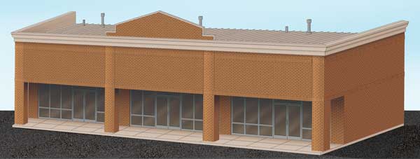 Walthers 933-4115 HO Modern Shopping Center Kit