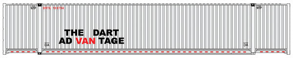 Walthers 949-8529 HO Dart 53' Singamas Corrugated-Side Container - Assembled