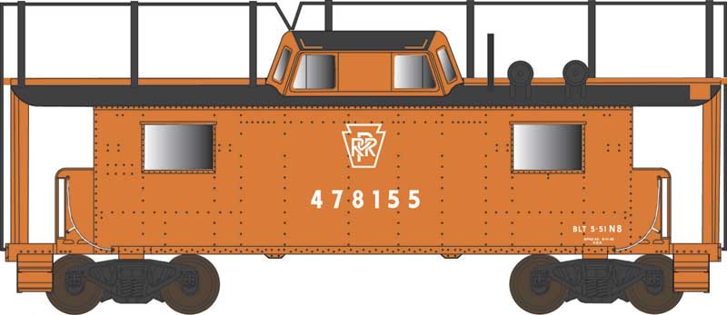 Bowser 41601 HO Pennsylvania Plain Keystone N8 Cabooose w/ Antenna #478155
