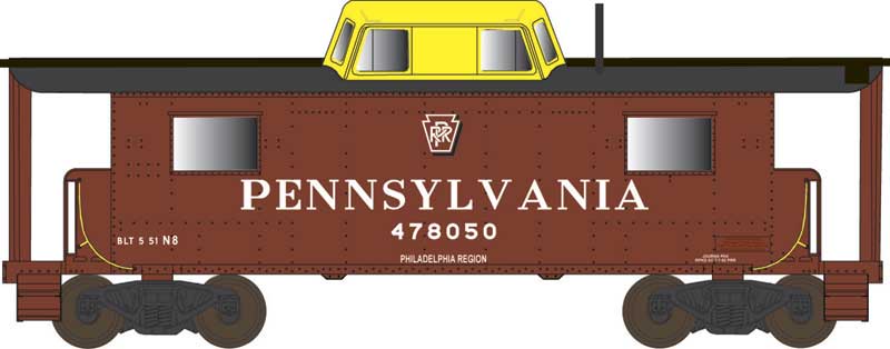 Bowser 41611 HO Pennsylvania Class N8 Steel Center-Cupola Caboose #478054
