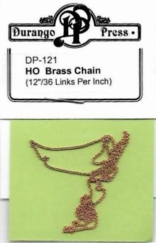 Durango Press 121 HO Brass Chain (12"/36 Links Per Inch)