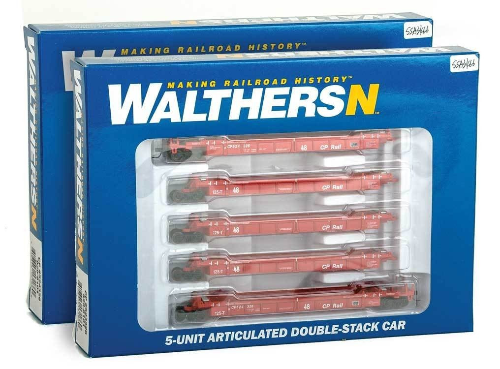 Walthers 929-B8101 N CP Articulated 48' Well Car Set #524326, #524328 (Set of 2)