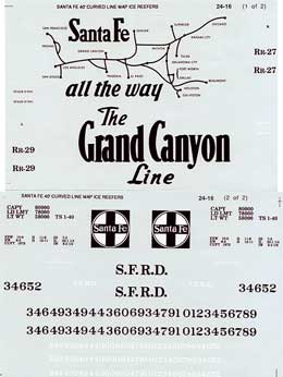 Microscale 24-16 G The Grand Canyon Line ATSF Freight Car Decal Sheet (Set of 2)