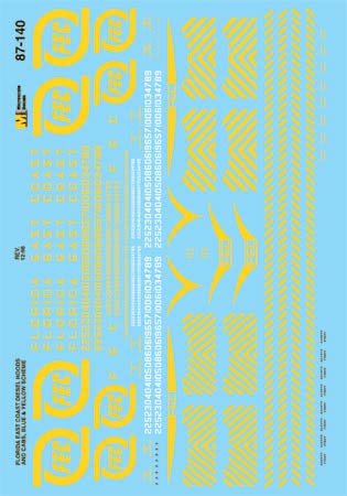 Microscale 60-140 N FEC Diesel Hoods Blue Scheme w/Yellow Lettering Decal Sheet