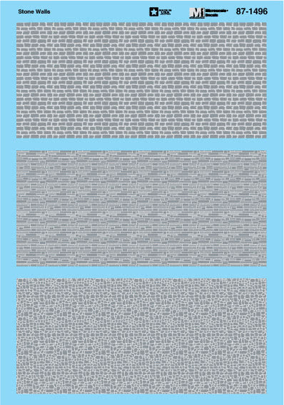 Microscale 87-1496 HO Stone Wall Graphics Decal Sheet