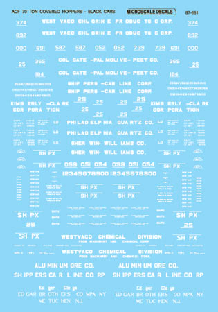 Microscale 60-661 N Assorted  70-ton Covered 2-Bay Hopper Waterslide Decal Sheet