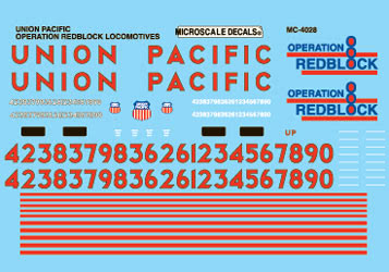 Microscale 60-4028 N 1988+ UP SD40-2 Operation Redblock Diesel Decal Sheet