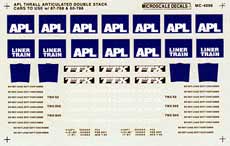 Microscale 60-4096 N 1986+ APL Thrall Double Stack Cars Decal Sheet