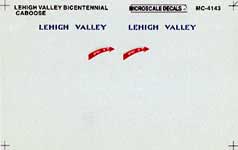 Microscale 60-4143 N 1975-80 Lehigh Valley Bicentennial Caboose Decal Sheet