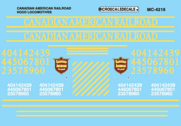 Microscale MC-4216 N 1996+ Canadian American Hood Locomotives Decal Sheet