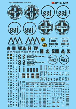 Microscale 60-1294 N Circa 1970+ SSI Leasing Railroad Rolling Stock Decal Sheet