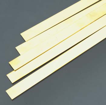 K&S 9721 1/3" x 1/2" x 36" Brass Strip (Pack of 5)