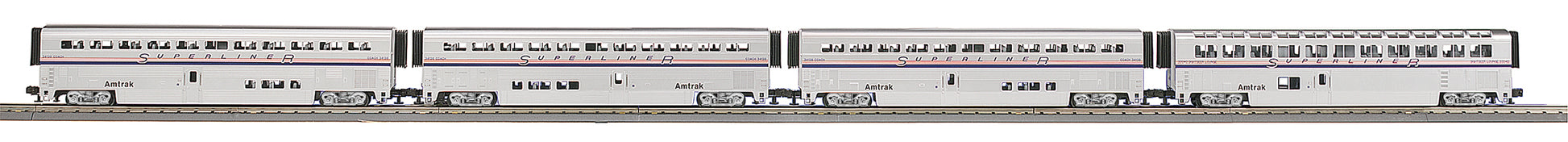 MTH 20-61042 O Amtrak Premier Phase IV SuperLiner Passenger Car Set (Set of 4)