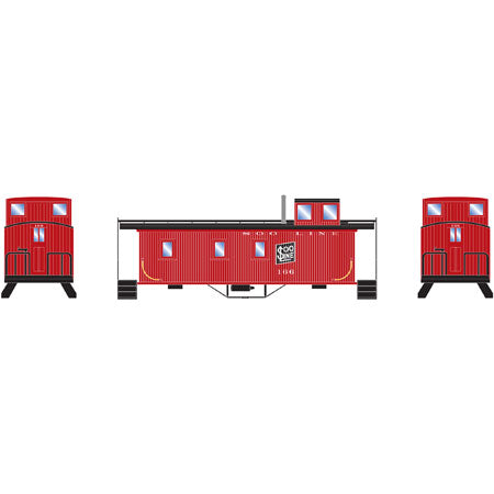 Athearn 2644 N SOO 30' 3-Window Caboose #166