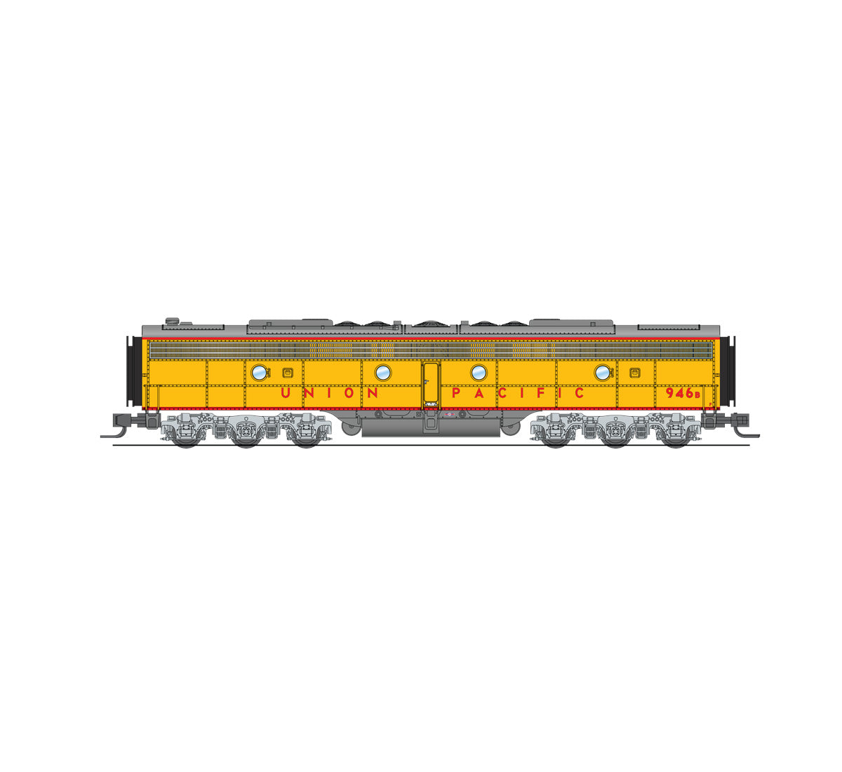 Broadway Limited 3627 N Union Pacific EMD E9 AB Set , Yellow & Gray