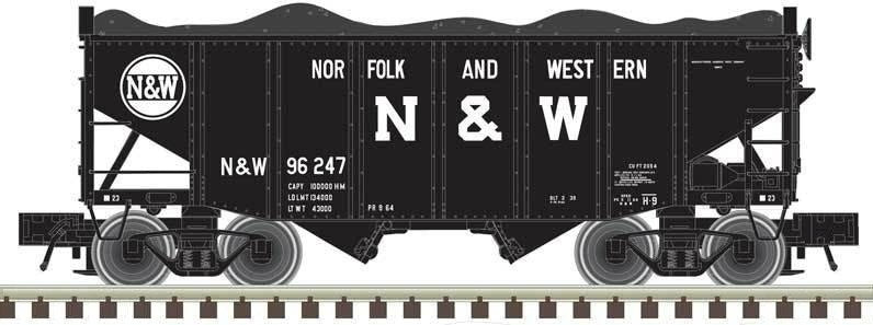 Atlas 50003695 N Norfolk & Western 55-Ton Fish Belly Hopper (Set of 3)