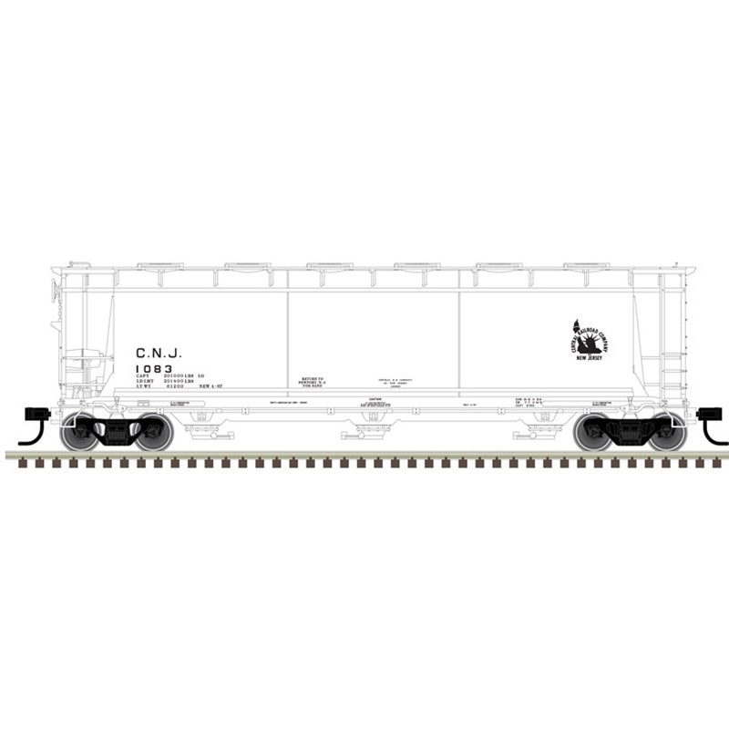 Atlas 20004368 HO Jersey Central 3-Bay Cylindrical Hopper #1083