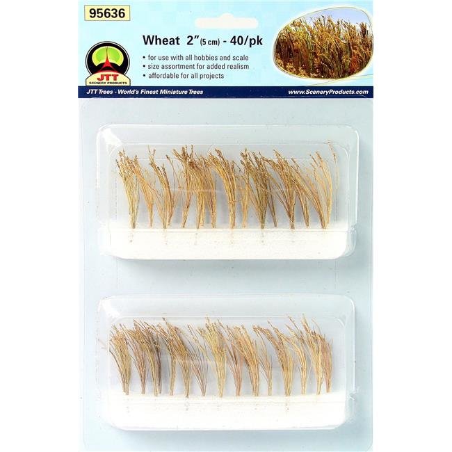 JTT Scenery Products 95636 O 2" 5 cm. Wheat Bushes (Pack of 40)
