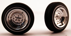 Pegasus Hobby 1125 1:24-1:25 Reverse Chrome Rims with Tires (Pack of 4)