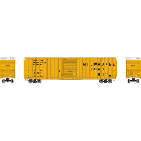 Athearn 72639 HO Milwaukee RTR FMC 60' Hi-Cube EP Box (Yellow) #4221