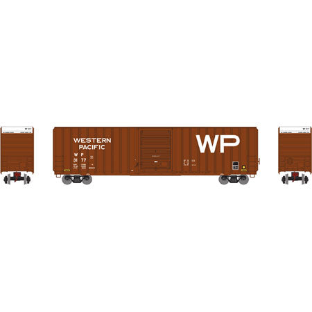 Athearn 72650 HO Western Pacific RTR FMC 60' Hi-Cube Ex-Post Box (Brown) #3177