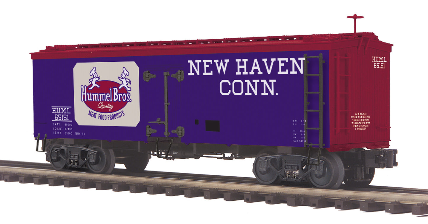 MTH 20-94414 O Hummel Brothers 36' Woodsided Reefer Car #65151