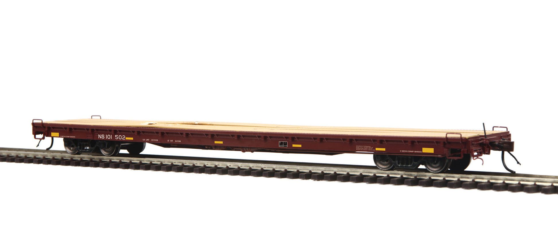 MTH 80-98036 HO Norfolk Southern 60’ Wood Deck Flat Car #101502