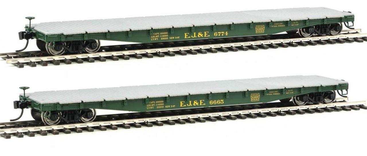 Walthers 920-104121 HO EJ&E 53' AAR Flatcar #6665, #6774 (Set of 2)
