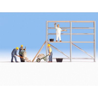 Noch 15054 HO Bricklayers with Scaffold