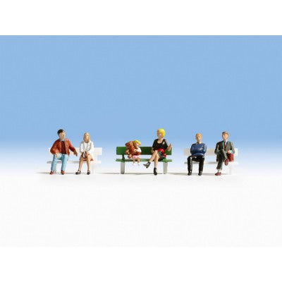 Noch 15530 HO Seated People and Bench Figures (Set of 7)