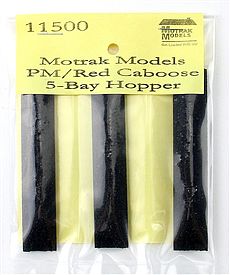 Motrak Models 11500 N Red Caboose 5-Bay Hopper Coal Loads (Pack of 3)