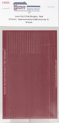 Motrak Models 14006 N 3-Tab Shingles Red (Pack of 2)