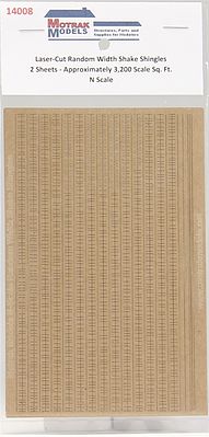 Motrak Models 14008 N Random Width Shake Shingles (Pack of 2)