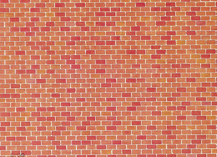 Faller 170608 HO Wall Card (Red Brick)